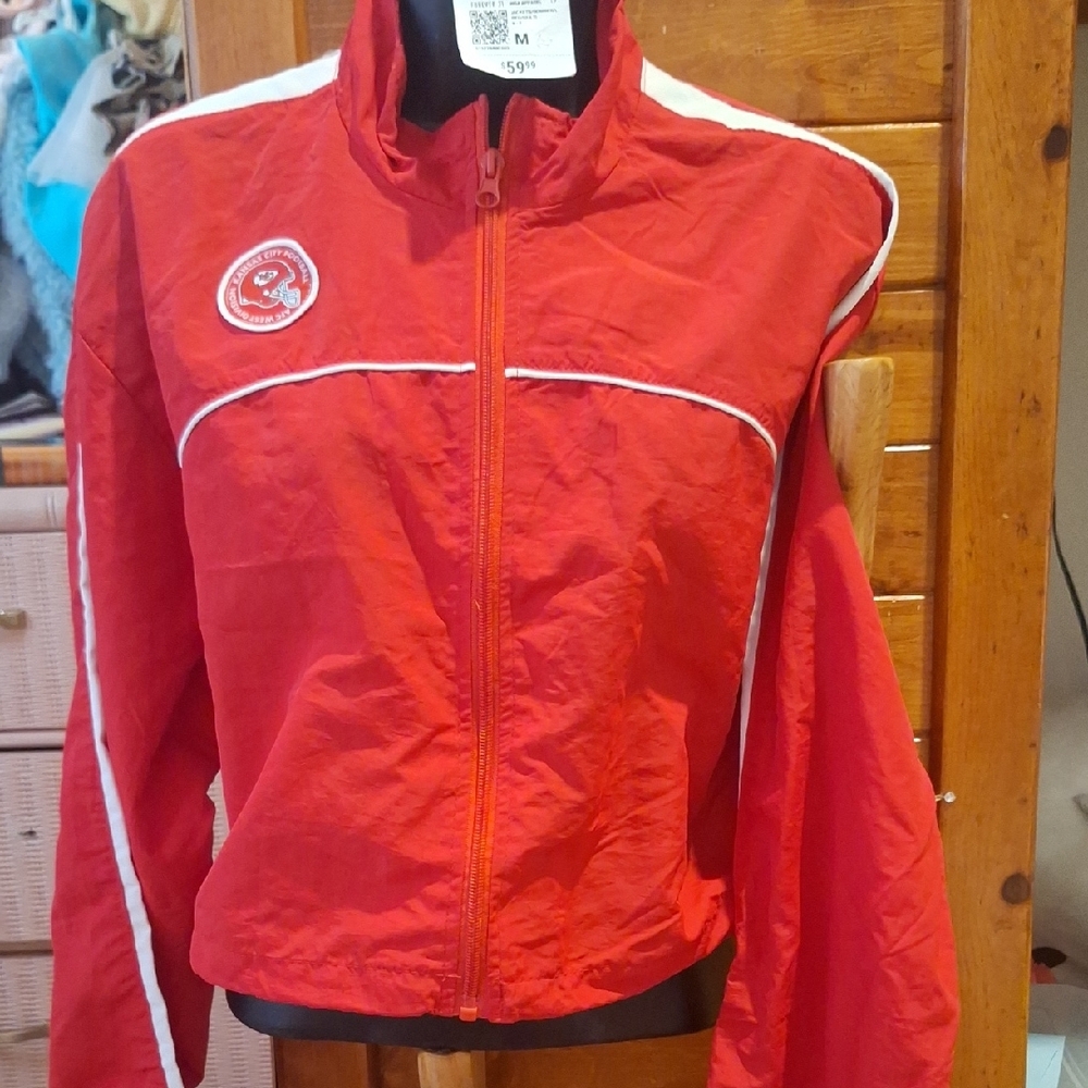 Forever 21 Red Bomber Jacket with Stand-Up Collar